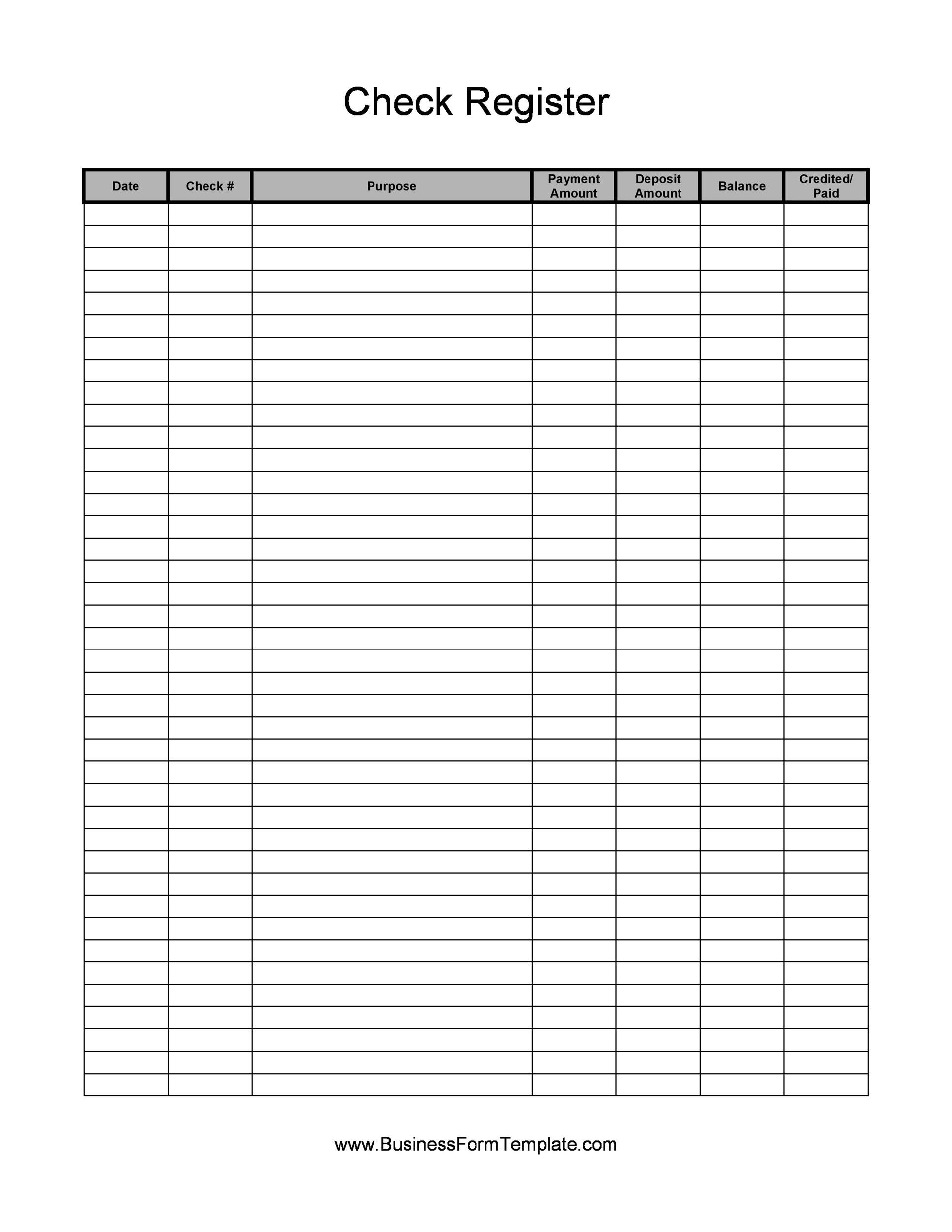 39 Checkbook Register Templates [100% Free, Printable] ᐅ Templatelab pertaining to FREE Printable Check Register Sheets