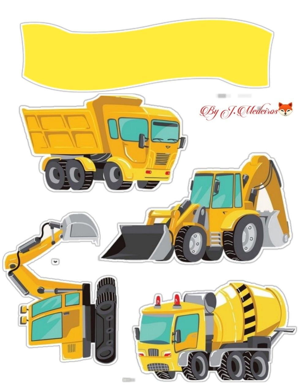 39 Construction Equipment Ideas | Birthday Cake Topper Printable throughout Free Printable Construction Cake Toppers