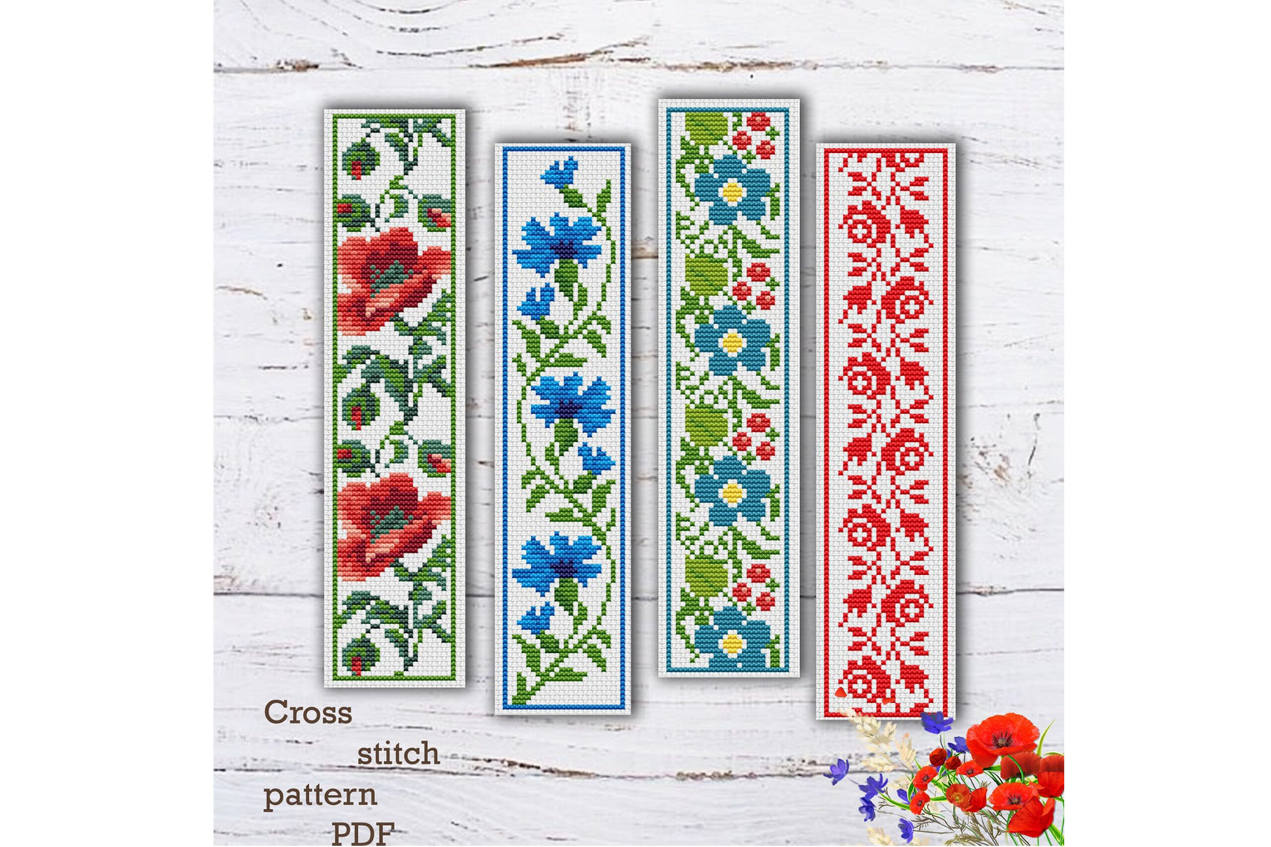 4 Bookmark Cross Stitch Pattern Instant Download with regard to FREE Printable Counted Cross Stitch Bookmark Patterns