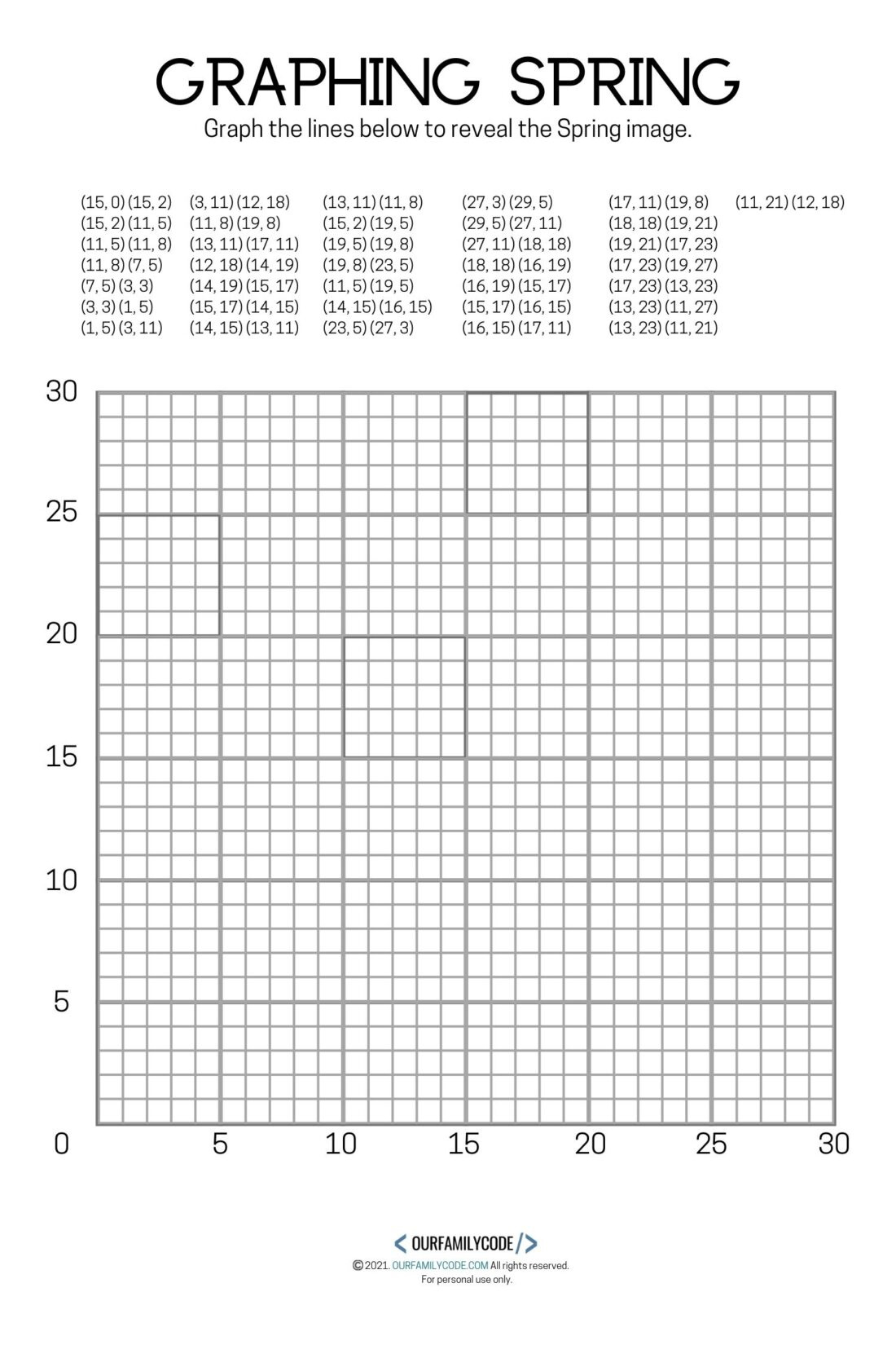 4 Free Spring Graphing Coordinate Plane Worksheets - Our Family Code for Free Printable Coordinate Graphing Pictures Worksheets