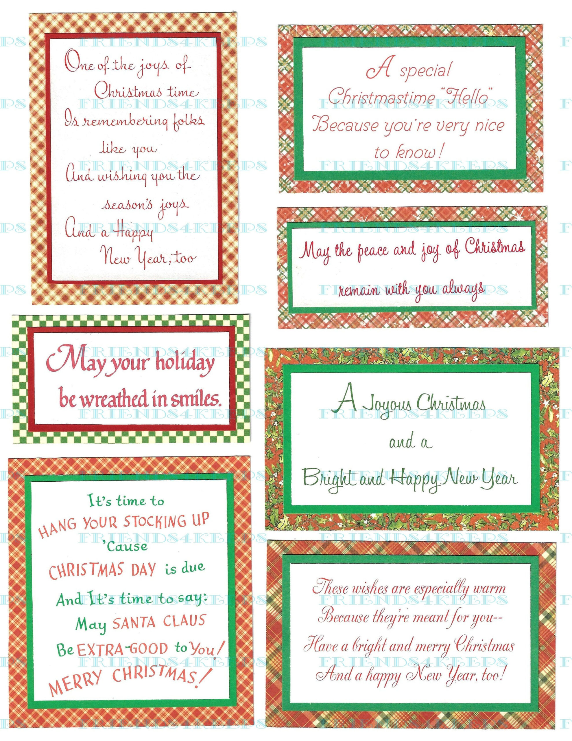 40 Printable Christmas Greetings / Verses From Vintage Xmas Cards intended for FREE Printable Christmas Card Sentiments