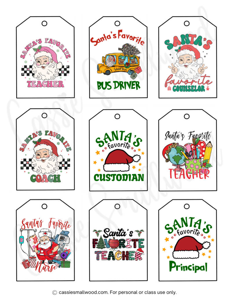 400+ Cutest Printable Christmas Tags (Free Pdf) - Cassie Smallwood inside FREE Printable Christmas Gift Tags For Students