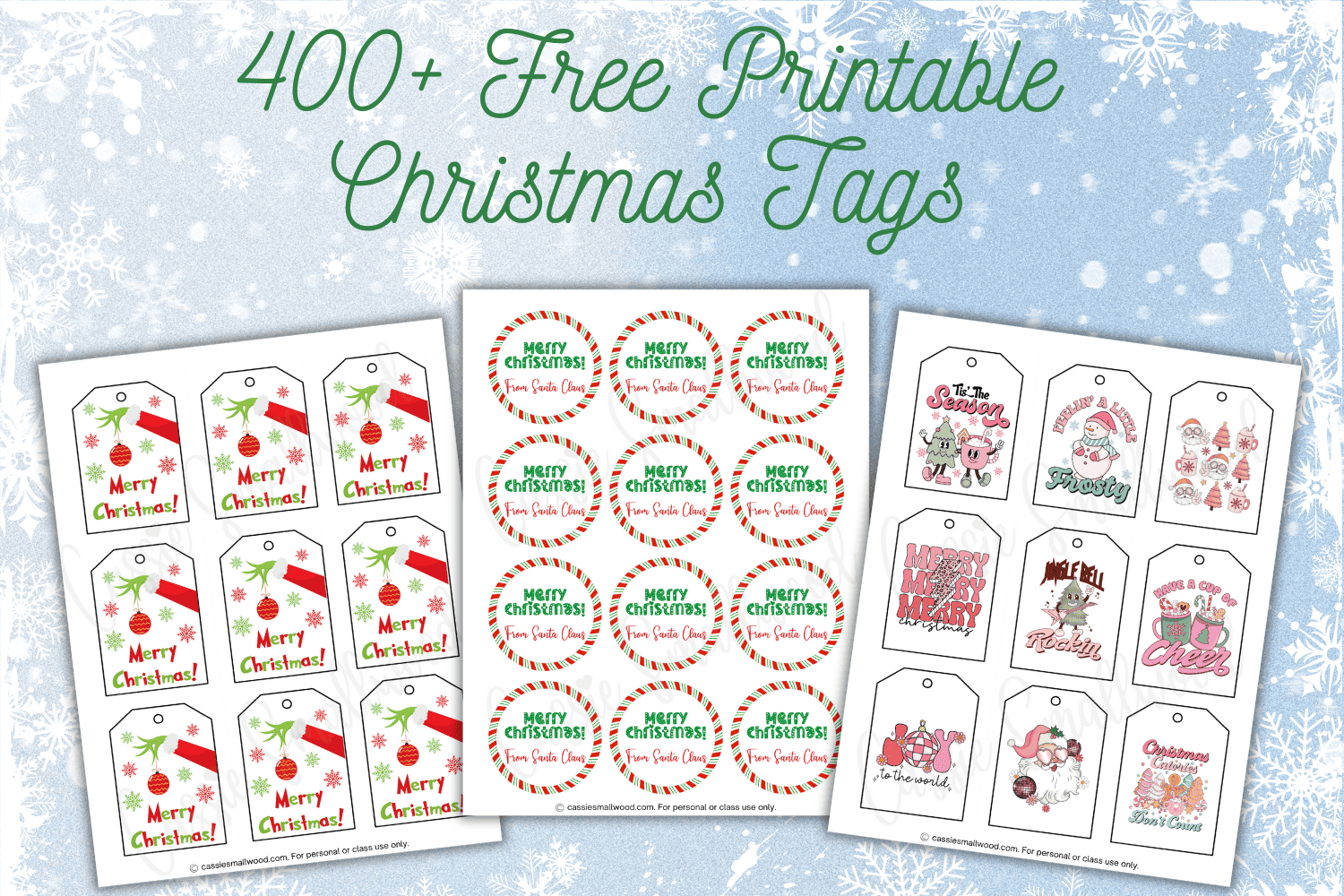 400+ Cutest Printable Christmas Tags (Free Pdf) - Cassie Smallwood inside FREE Printable Christmas Price Tags