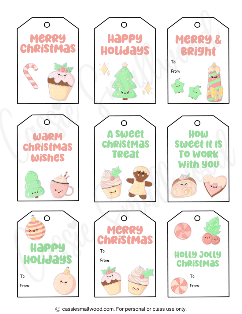 400+ Cutest Printable Christmas Tags (Free Pdf) - Cassie Smallwood pertaining to FREE Printable Christmas Treat Tags