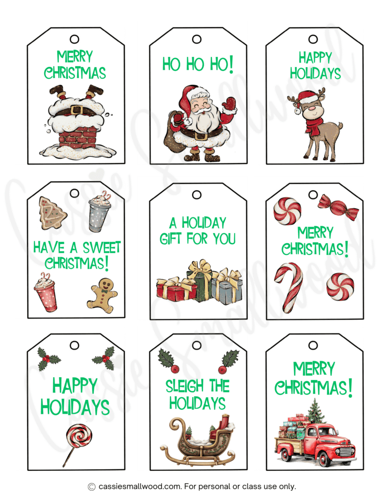 400+ Cutest Printable Christmas Tags (Free Pdf) - Cassie Smallwood with Free Printable Christmas Price Tags