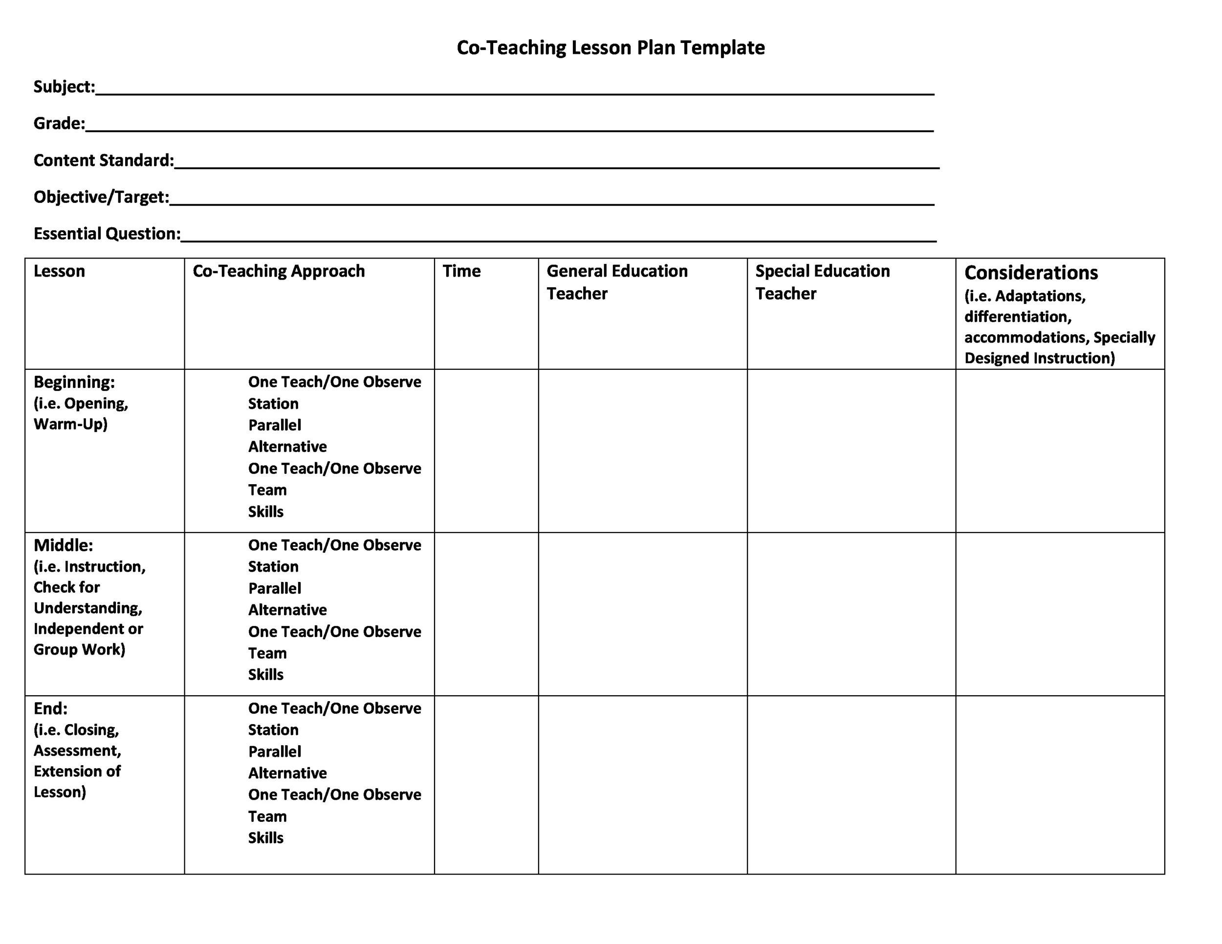 44 Free Lesson Plan Templates [Common Core, Preschool, Weekly] inside Free Printable Common Core Lesson Plan Template