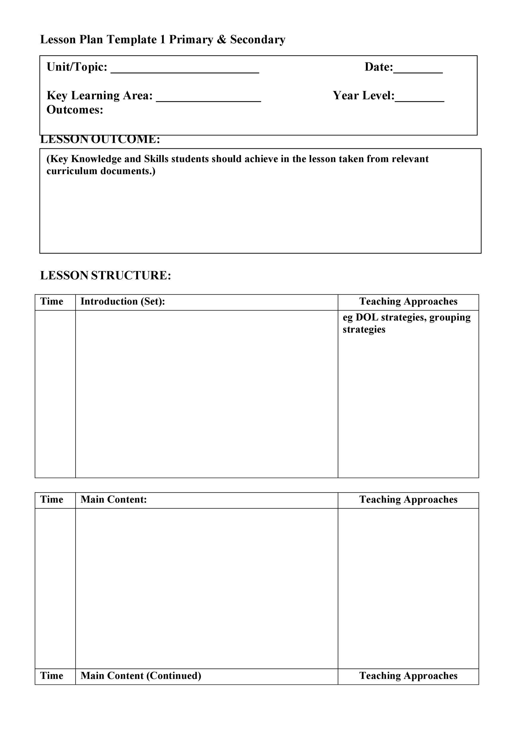 44 Free Lesson Plan Templates [Common Core, Preschool, Weekly] with regard to Free Printable Common Core Lesson Plan Template