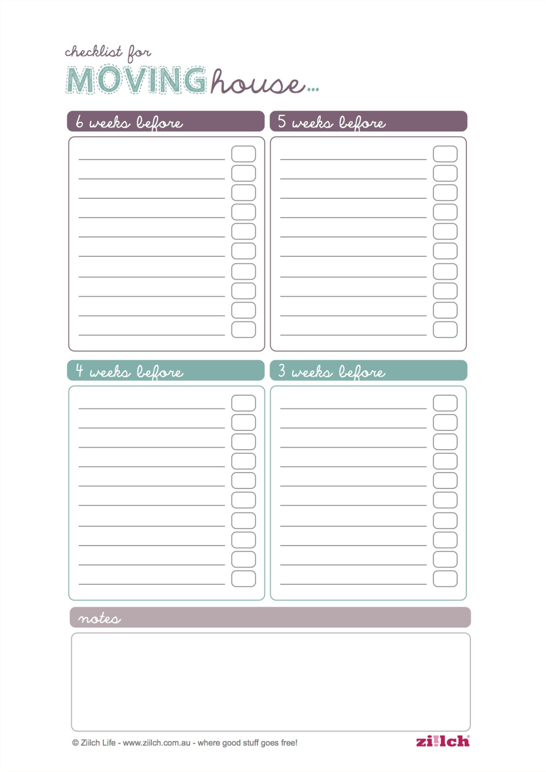 45 Great Moving Checklists [Checklist For Moving In / Out] ᐅ throughout FREE Printable Checklist For Moving House