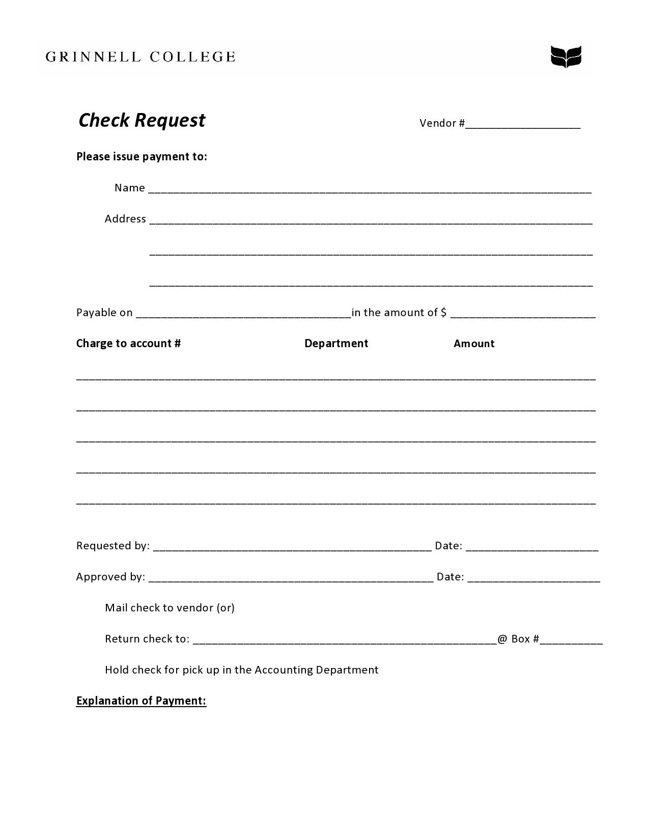 50 Free Check Request Forms [Word, Excel, Pdf] ᐅ Templatelab with FREE Printable Check Request Form