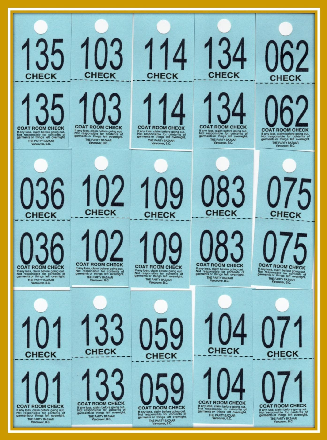 50 Vintage Ruiten - Etsy Nederland with regard to Free Printable Coat Check Tickets