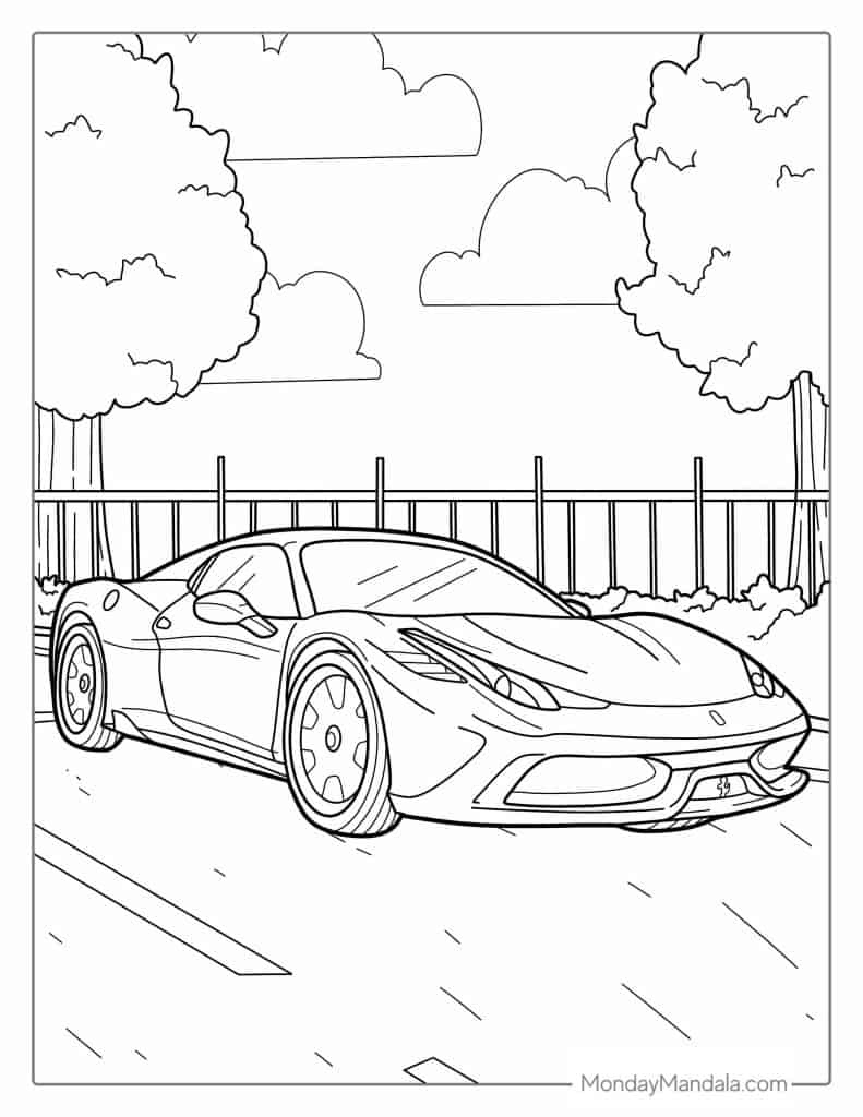 52 Car Coloring Pages (Free Pdf Printables) for FREE Printable Colouring Pictures of Cars