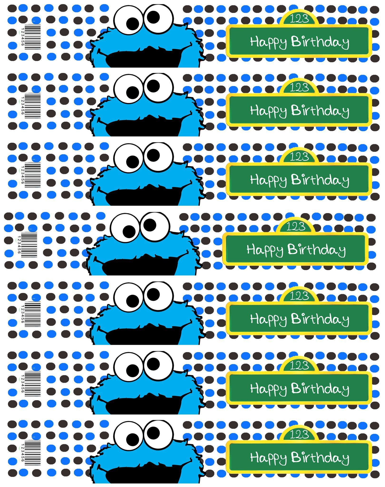 7 Ideas De Etiquetas Escolares | Monstruo Come Galletas, Come inside FREE Printable Cookie Monster Water Bottle Labels