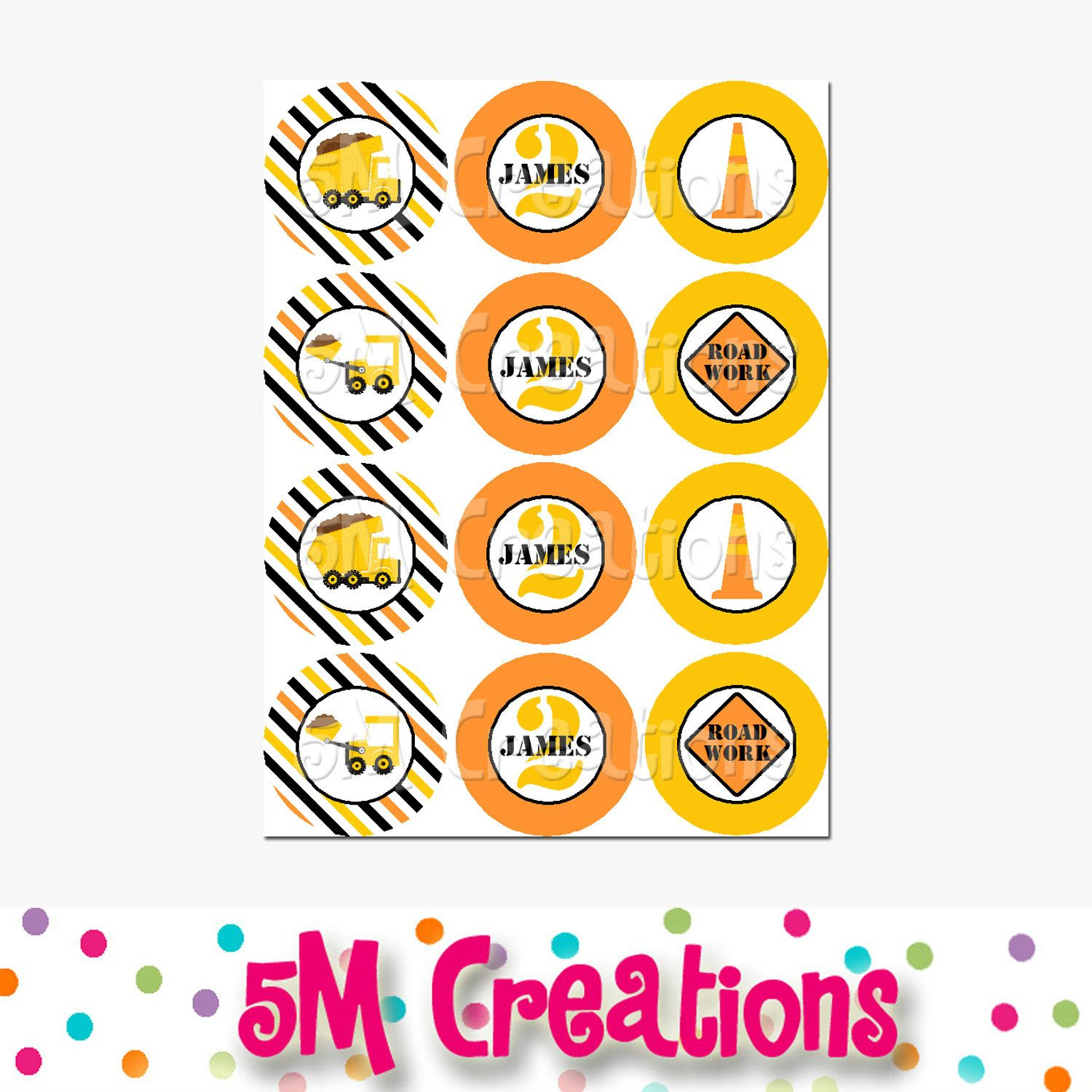 8 Excavator Cupcake Topper Ideas To Save Today | Construction inside FREE Printable Construction Cupcake Toppers