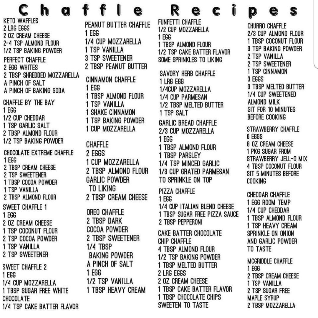 8 Keto - Chaffle Recipe Cheat Sheet Ideas | Keto, Keto Waffle with FREE Printable Chaffle Cheat Sheet