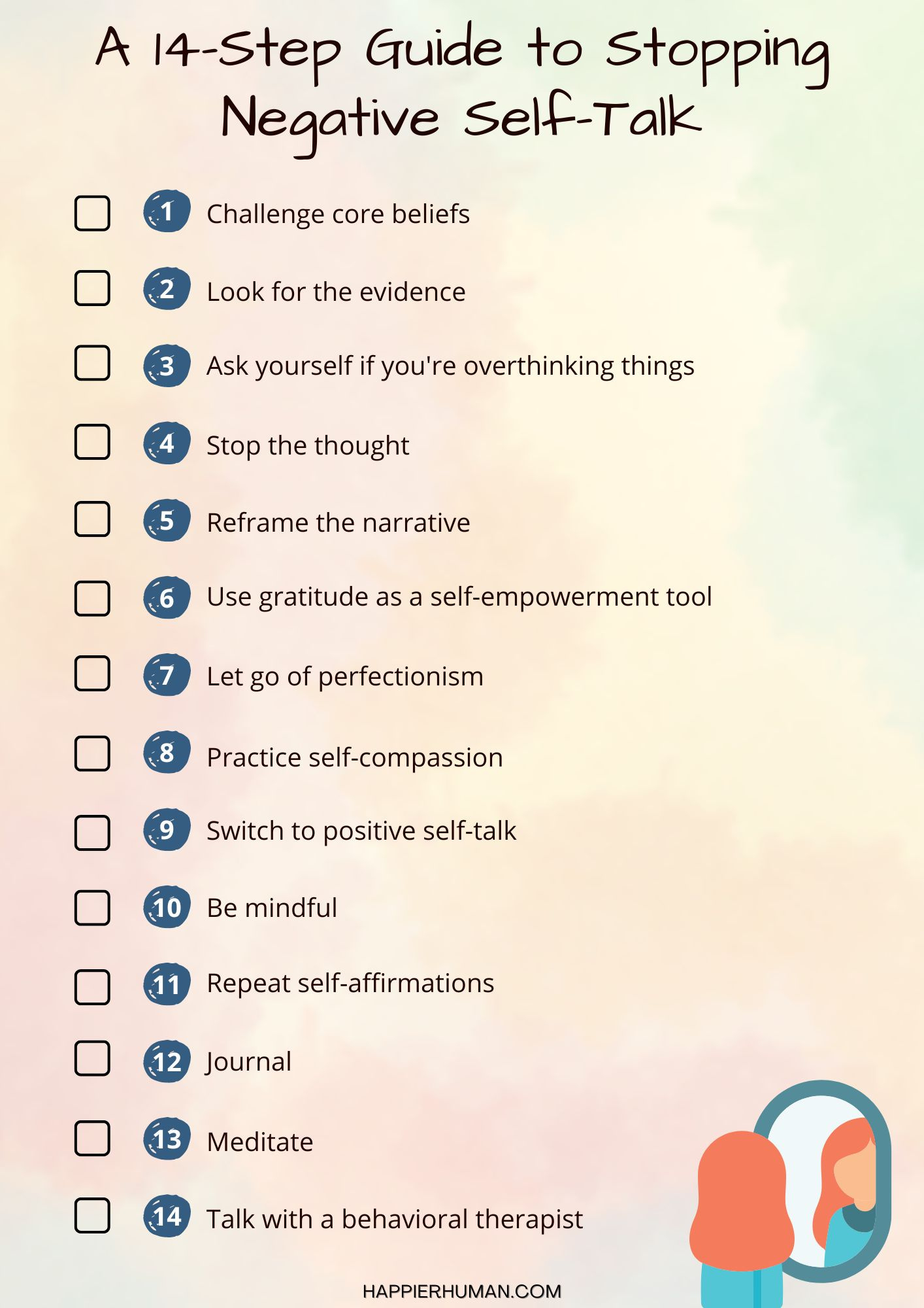 8 Printable Negative Self-Talk Worksheets For 2024 - Happier Human pertaining to Free Printable Challenging Negative Thoughts Worksheet
