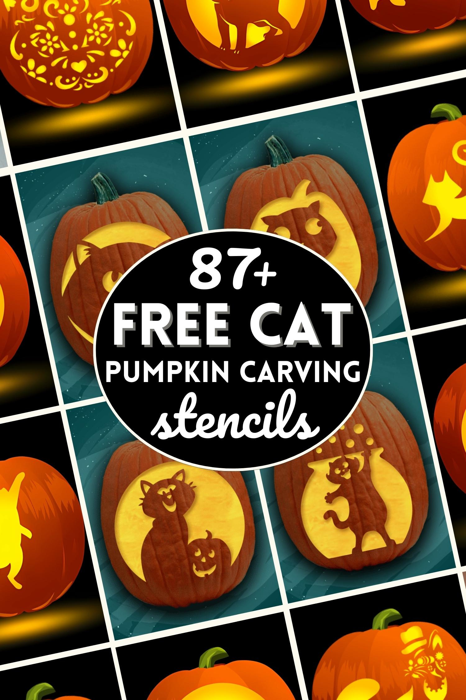 87 Free Cat Pumpkin Carving Stencils - The Ultimate List! with FREE Printable Cat Pumpkin Stencils