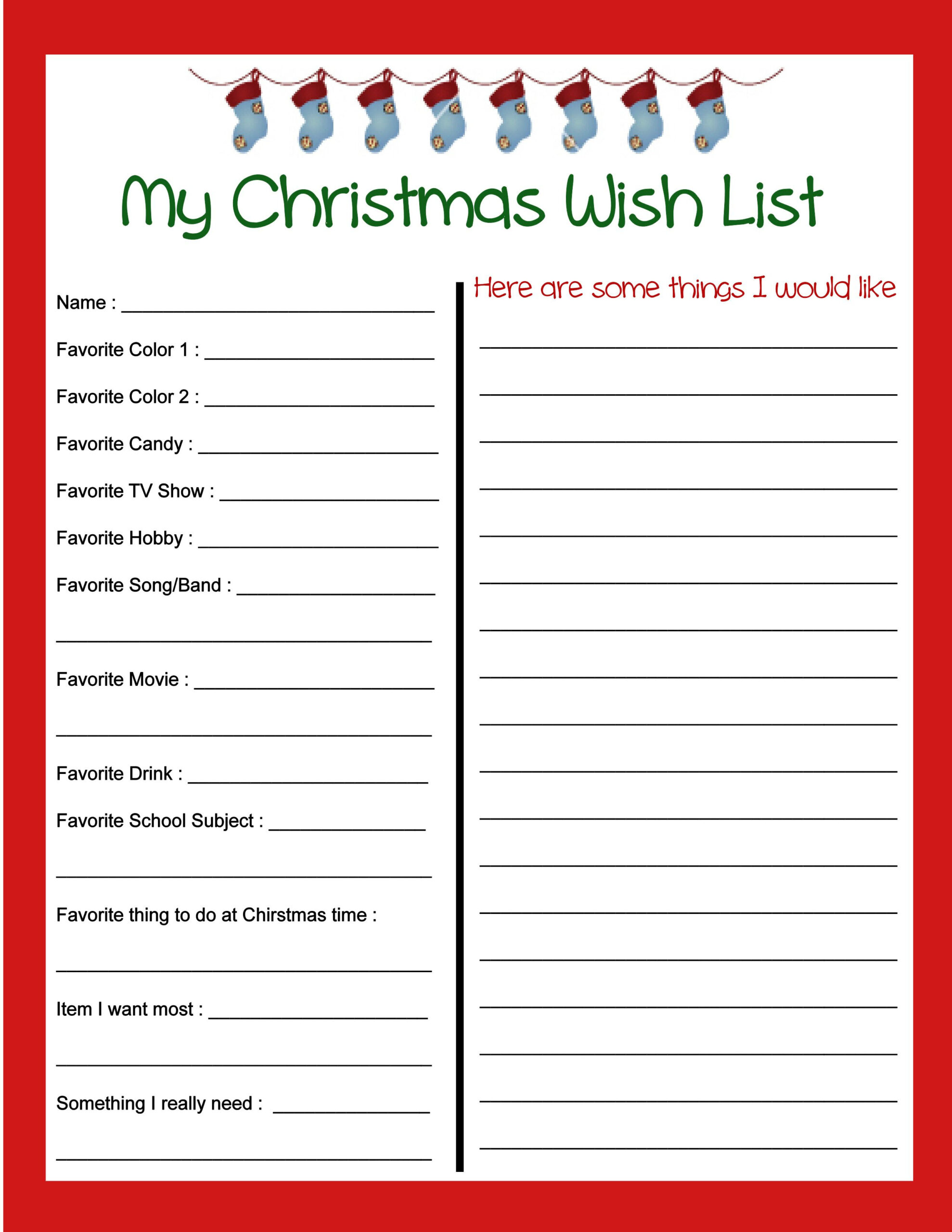 9 Best Christmas List Printable Ideas | Christmas List Printable intended for Free Printable Christmas List Paper