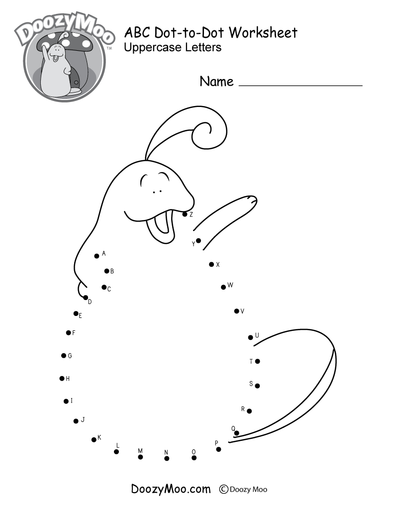 Abc Dot-To-Dot Worksheet (Free Printable) - Doozy Moo intended for FREE Printable Connect the Dots Worksheets For Kindergarten