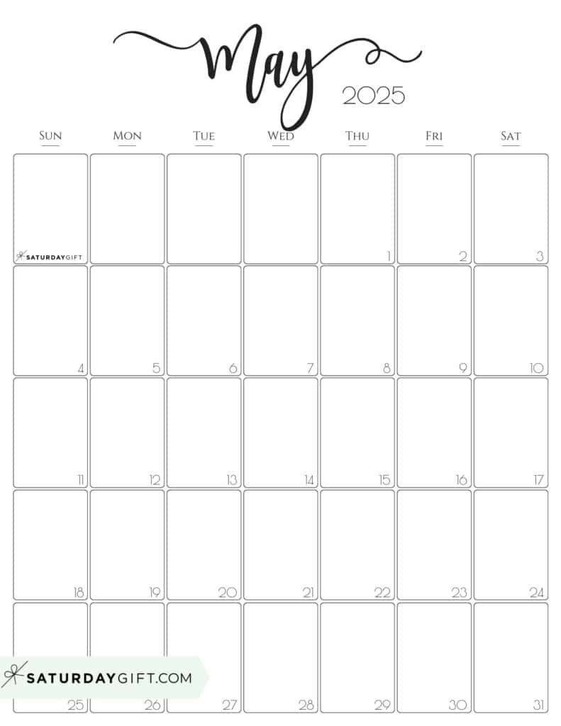 Aesthetic Printable Vertical Calendar 2025Saturday Gift regarding FREE Printable Calendar 2025 Portrait
