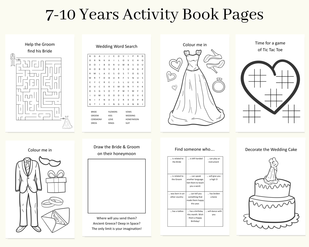 Age Appropriate Wedding Activity Book - Paper Ballards inside FREE Printable Childrens Wedding Activity Book Uk