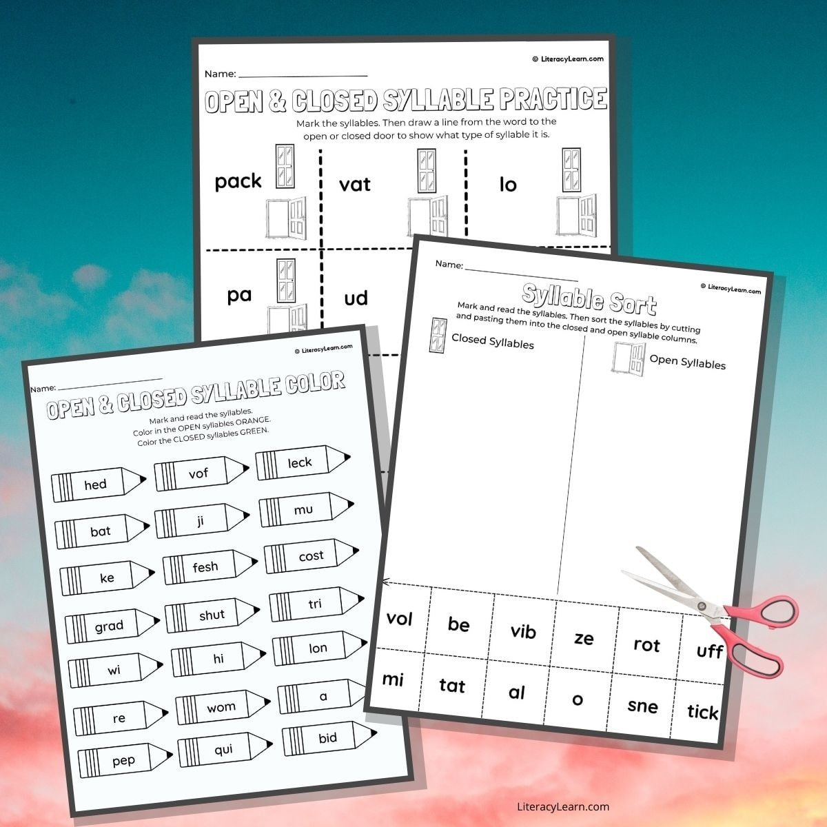 All About Open And Closed Syllables (3 Free Worksheets) - Literacy pertaining to FREE Printable Closed Syllable Worksheets
