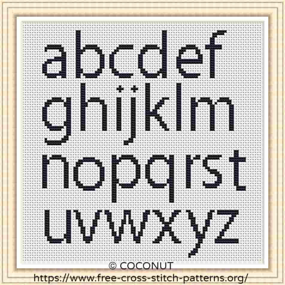 Alphabet #1 Lowercase, Free And Easy Printable Cross Stitch Pattern within FREE Printable Cross Stitch Letter Patterns