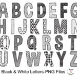 Alphabet Clipart, Black And White Alphabet Letters Clip Art, Black Pattern  Letters, Digital Alphabet, Letters Clipart, Commercial Use inside Free Printable Clip Art Letters Black And White