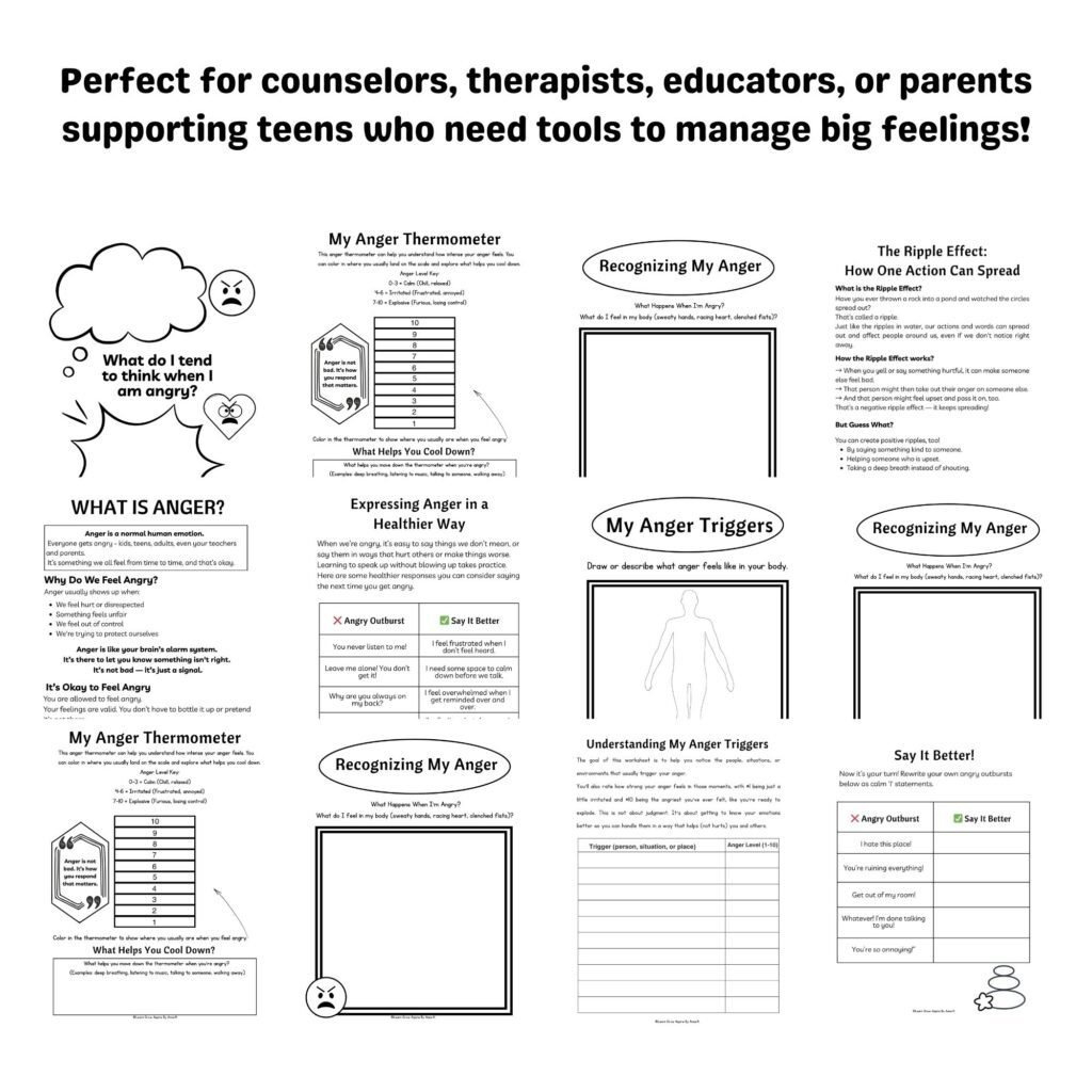 Anger Management Worksheets For Teens pertaining to Free Printable Counseling Anger Management Worksheets