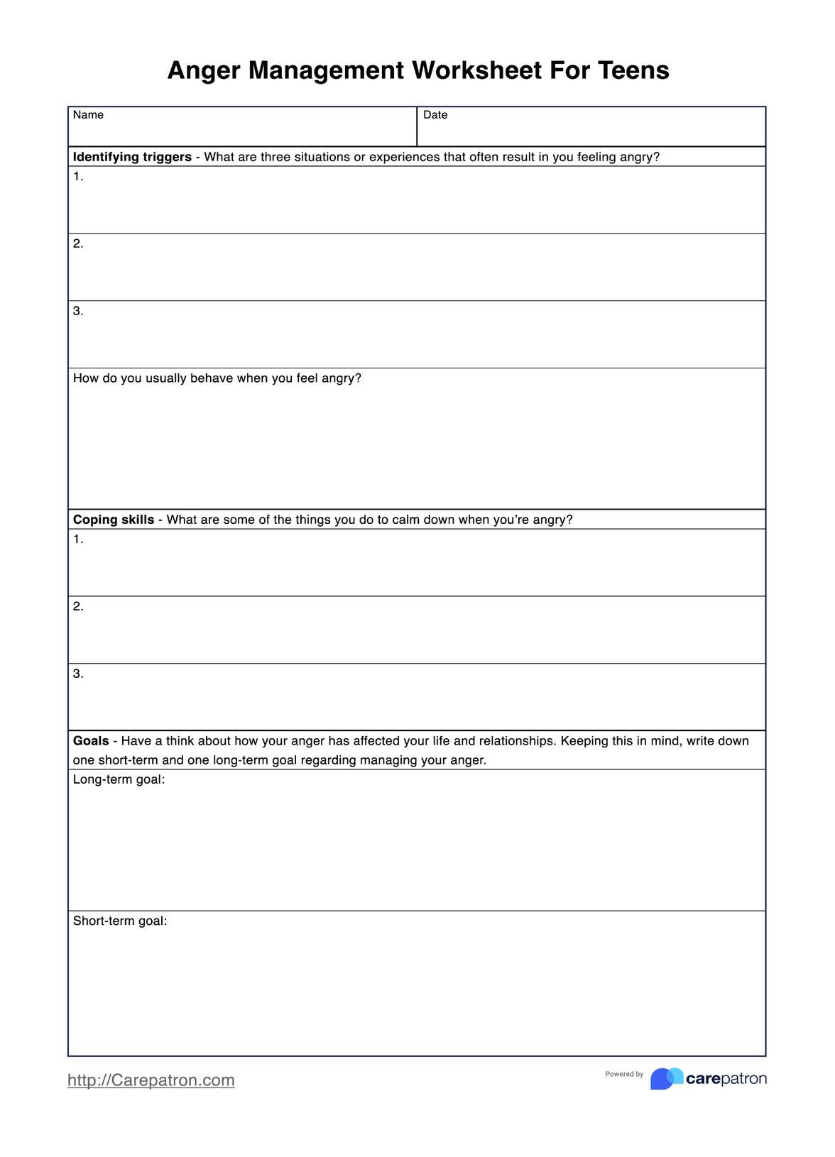 Anger Management Worksheets For Teens within FREE Printable Counseling Anger Management Worksheets