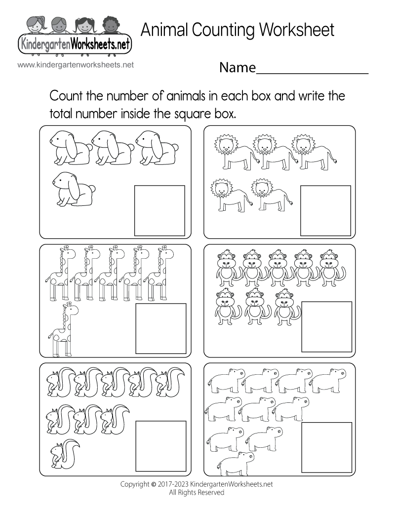 Animal Counting Worksheet - Free Printable, Digital, &amp;amp; Pdf throughout Free Printable Counting Activities For Kindergarten