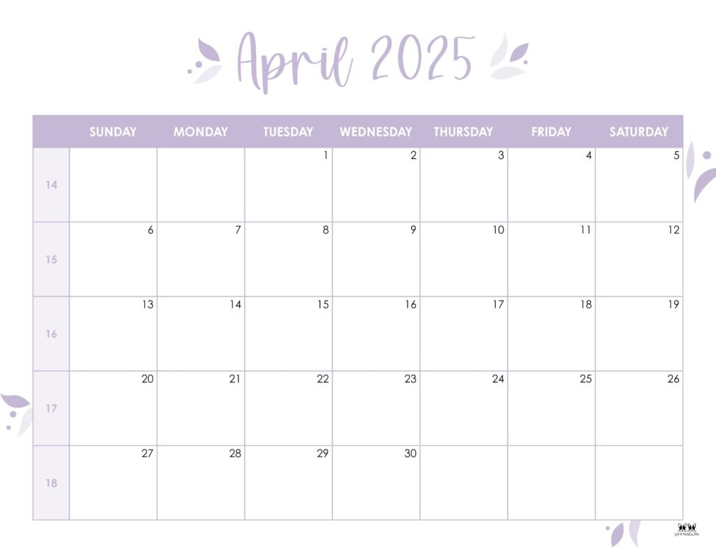 April 2025 Calendars - 107 Free Printables | Printabulls with FREE Printable Calendar April 2025