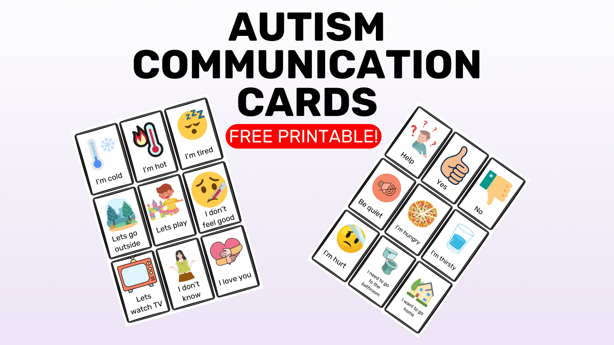 Autism Communication Cards | Free Printable - Goally pertaining to FREE Printable Communication Cards For Autism FREE Download