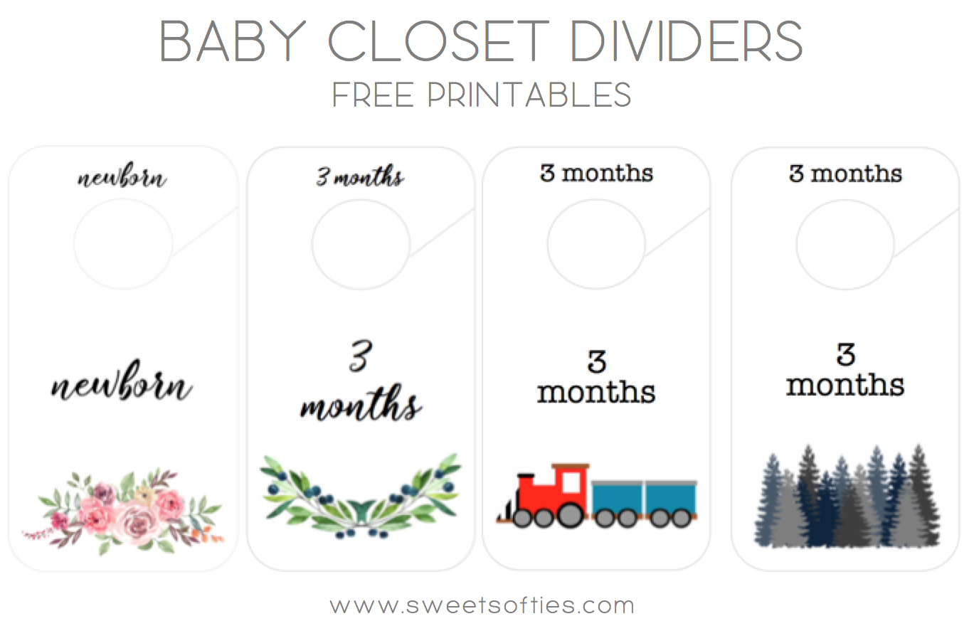 Baby Closet Dividers (Free Printables!) - Sweet Softies with FREE Printable Closet Divider Template