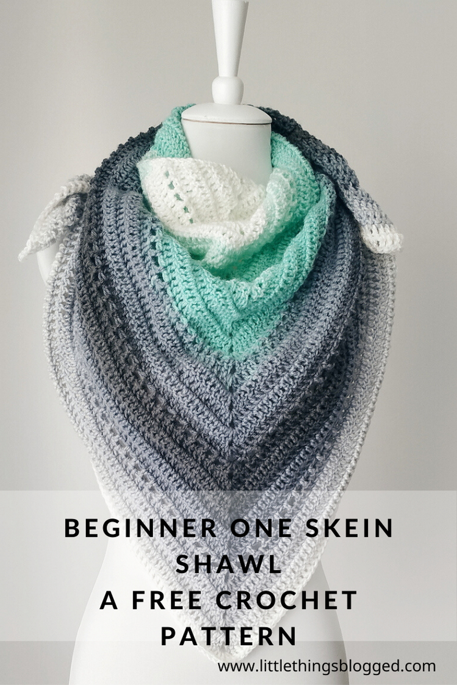 Beginner One Skein Shawl - Free Pattern — Little Things Blogged pertaining to FREE Printable Crochet Shawl Patterns