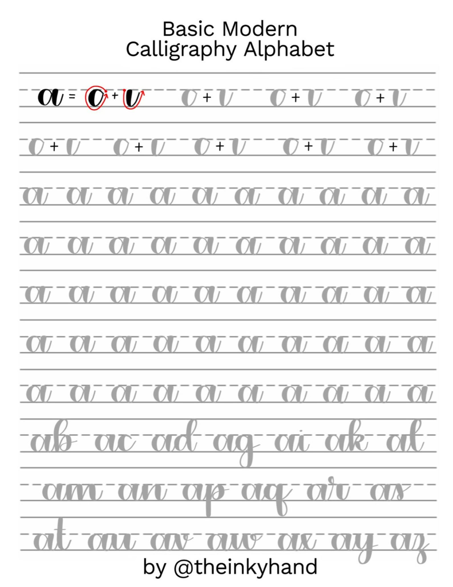 Beginner Printable Calligraphy Practice Sheets - Printable Party in Free Printable Calligraphy Practice Sheets For Beginners