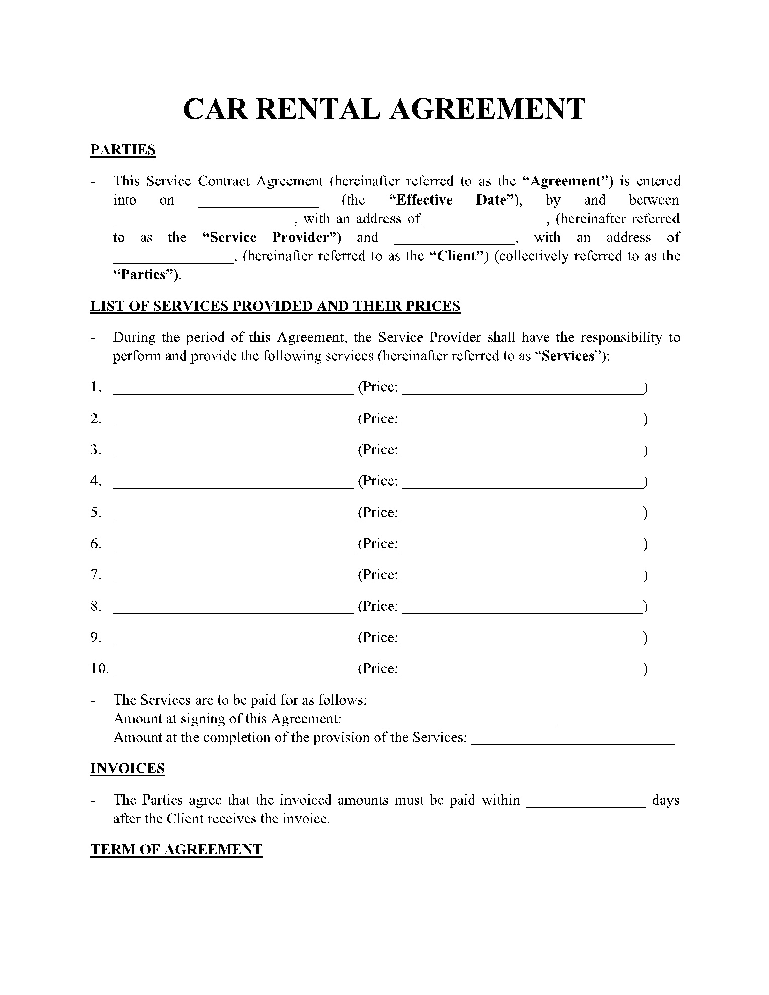 Best Car Rental Agreement Template In 2021 - Cocosign throughout Free Printable Car Rental Agreement