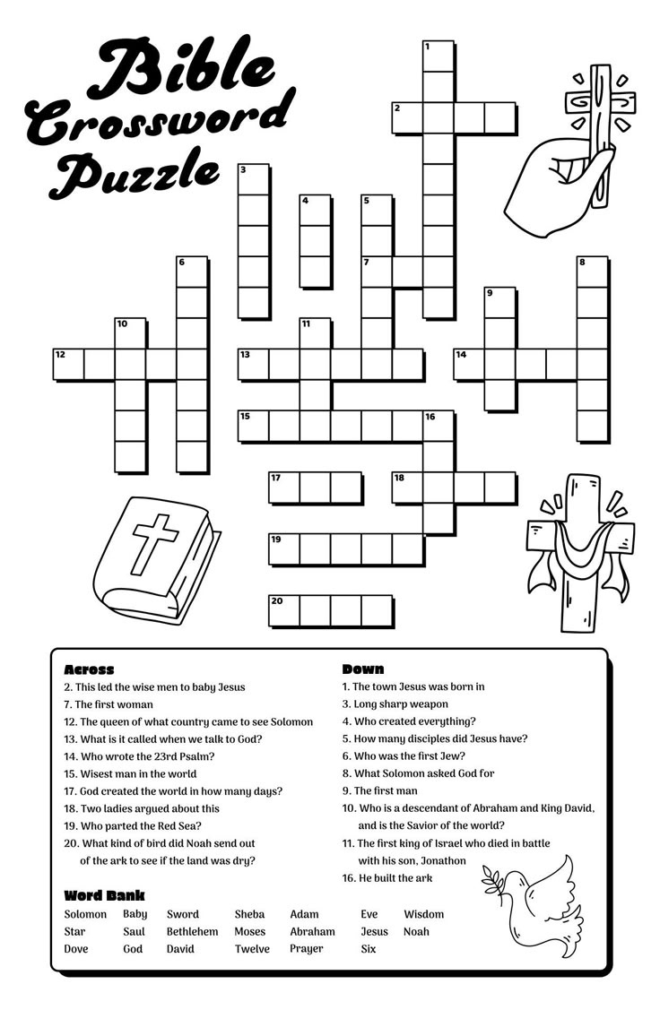 Bible Crossword Puzzle - 6 Free Pdf Printables | Printablee with regard to FREE Printable Christian Crossword Puzzles