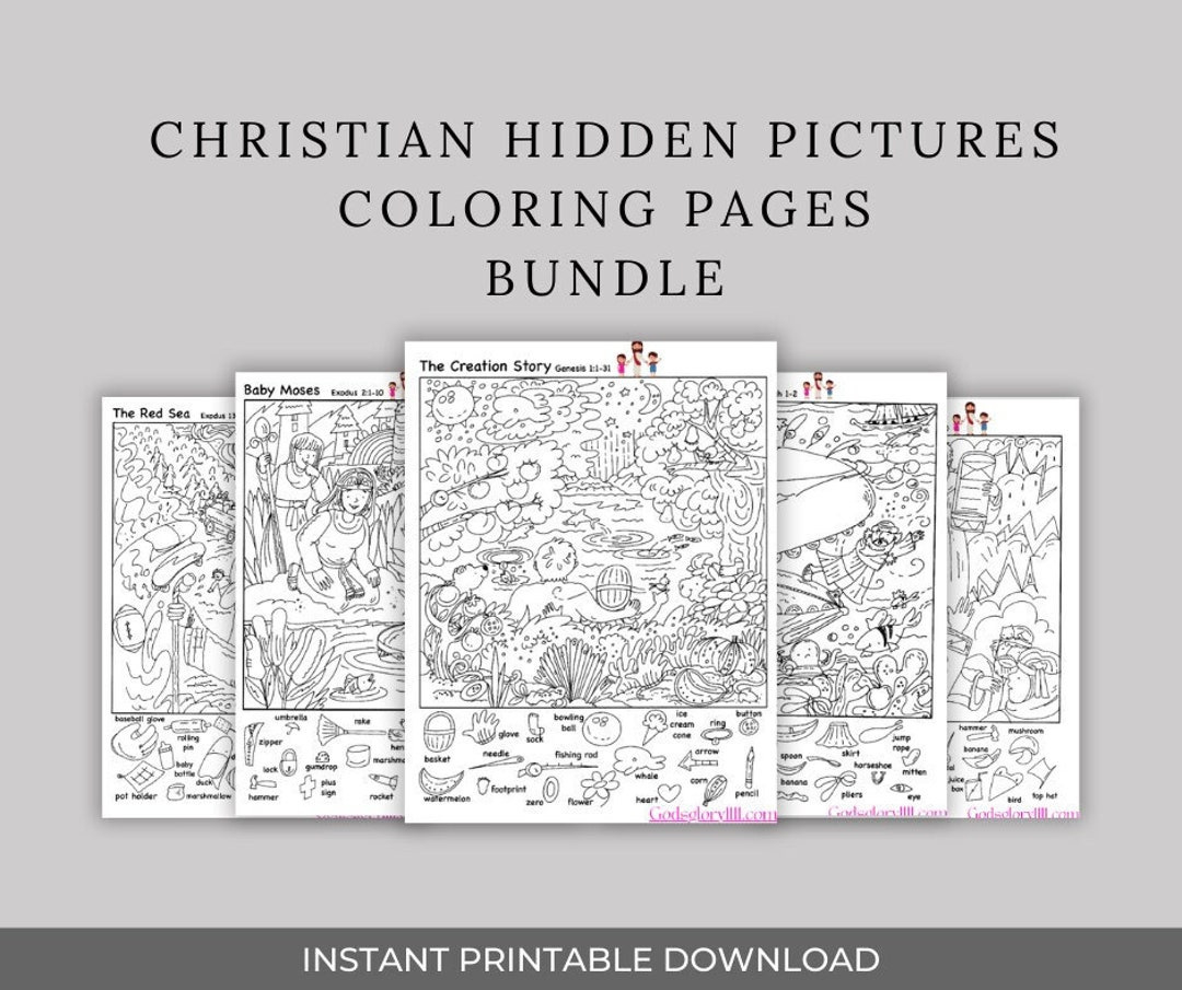 Bible Hidden Picture, Hidden Pictures, Faith Based Worksheet for FREE Printable Christian Hidden Pictures
