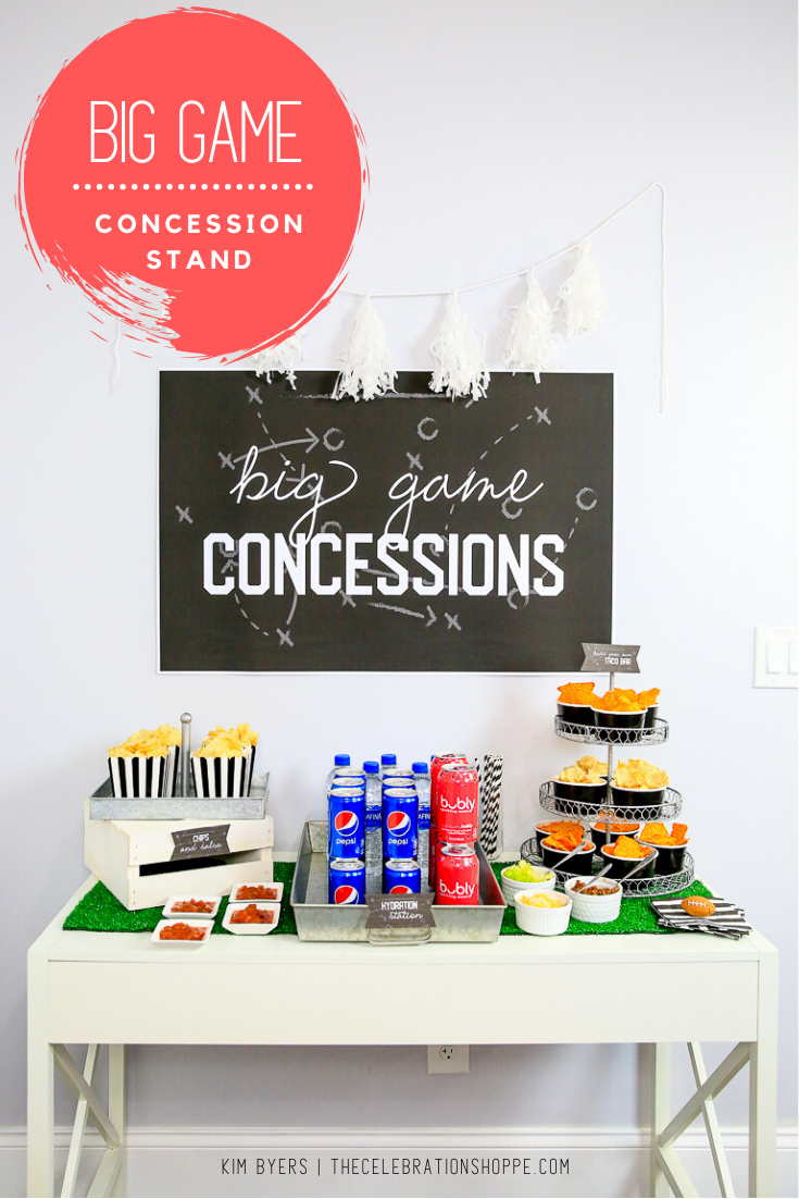 Big Game Concession Stand Setup + Free Printable Decorations - Kim within FREE Printable Concession Stand Signs