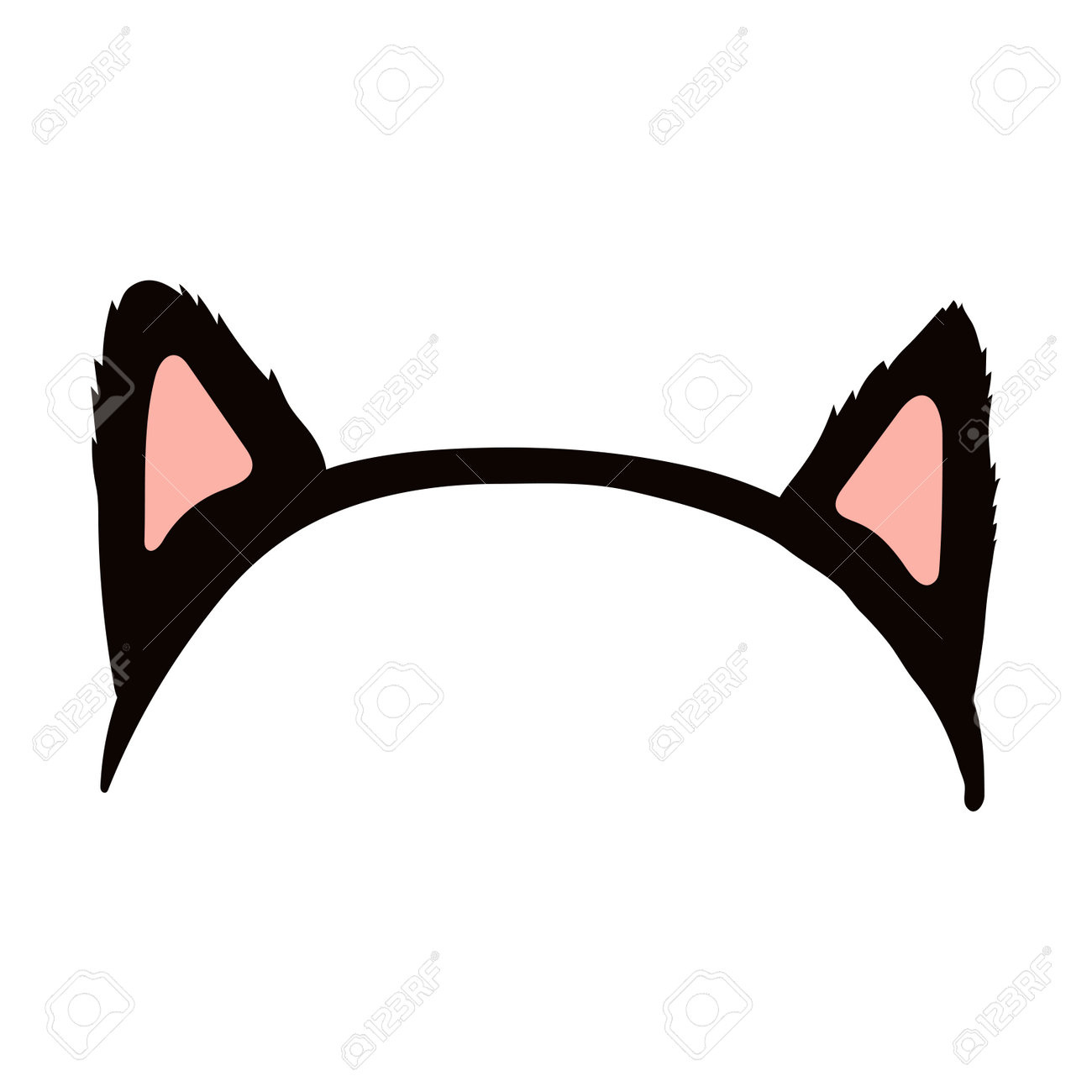 Black Cat Ears Headband Halloween Costume Accessory Hand Drawn inside FREE Printable Cat Ear Template