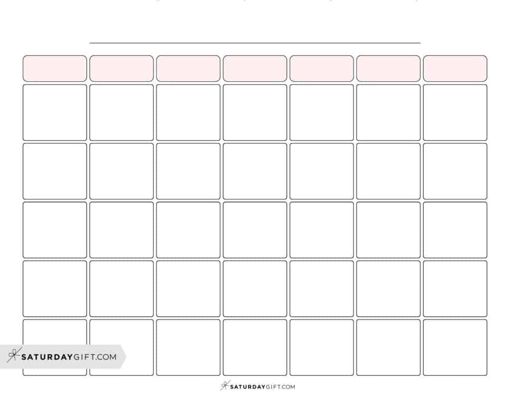 Blank Calendar Templates - 29 Cute &amp;amp; Free Printables | Saturdaygift within FREE Printable Calendar Templates Cute