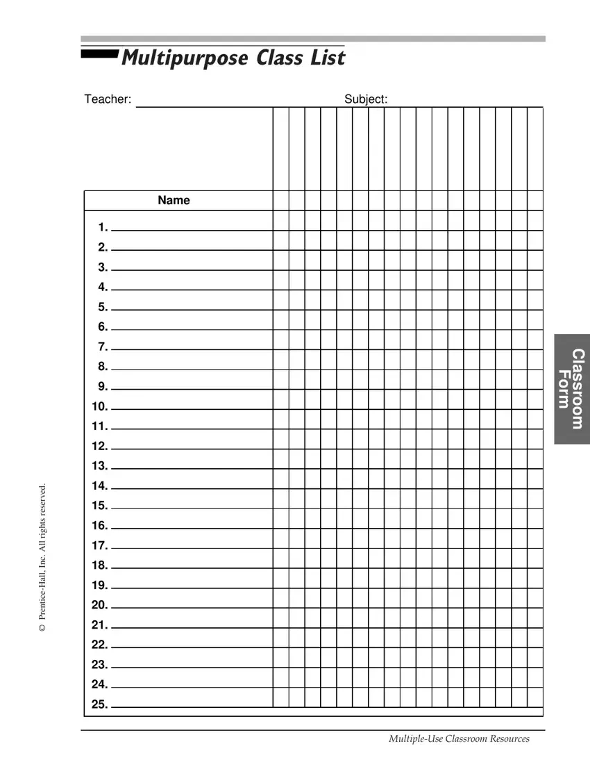 Blank Class List ≡ Fill Out Printable Pdf Forms Online in FREE Printable Class Roster Template