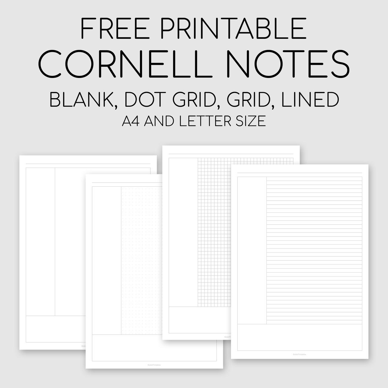 Bobbiprintables — Free Printable Cornell Notes Template Download within FREE Printable Cornell Notes Template