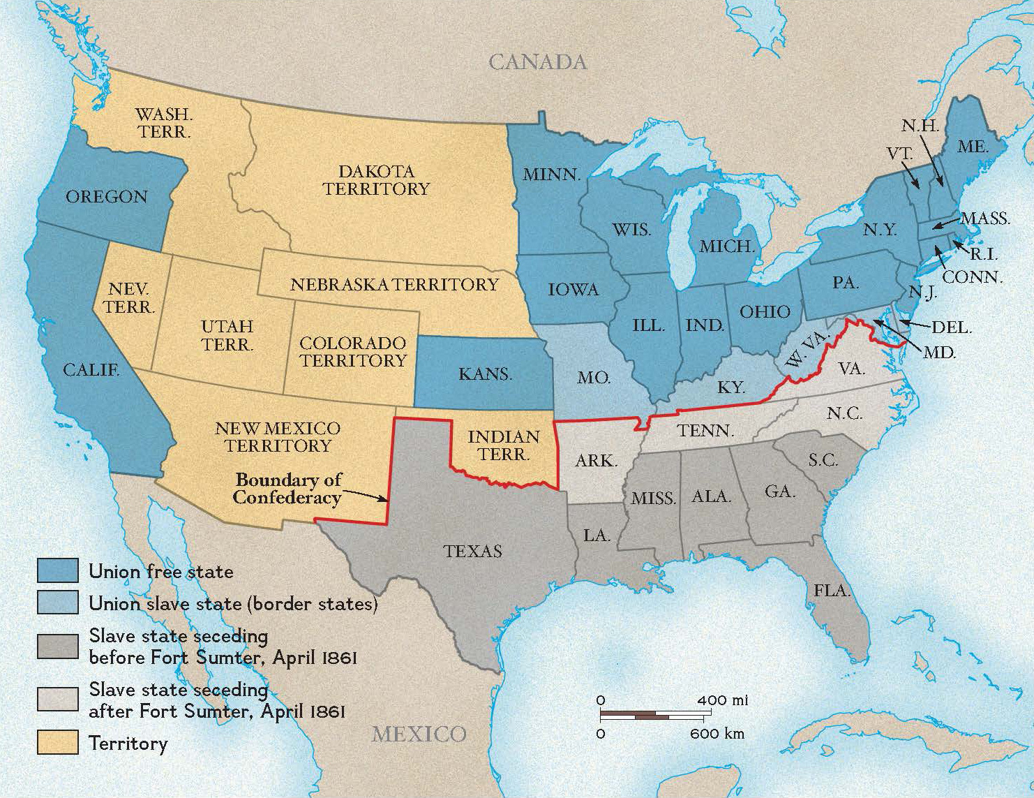 Boundary Between The United States And The Confederacy regarding Free Printable Civil War Maps