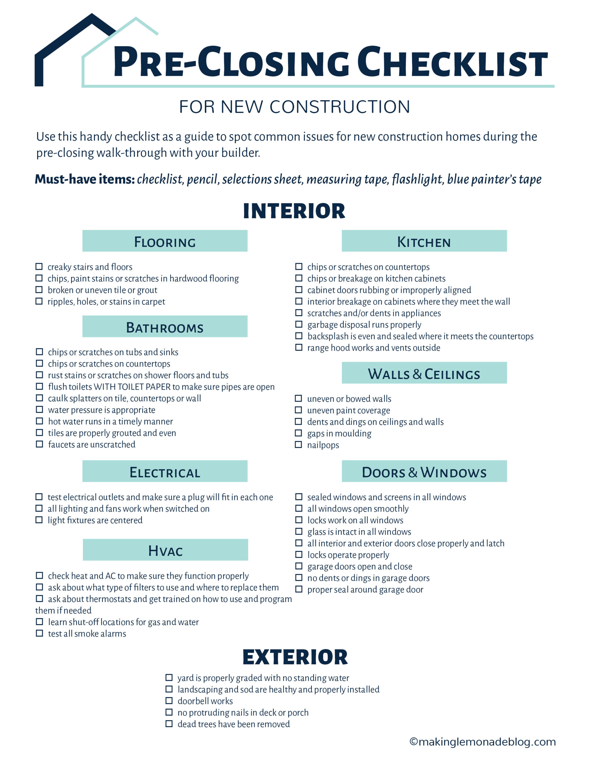 Building A House? Grab This Free Checklist intended for Free Printable Checklist For Building A House