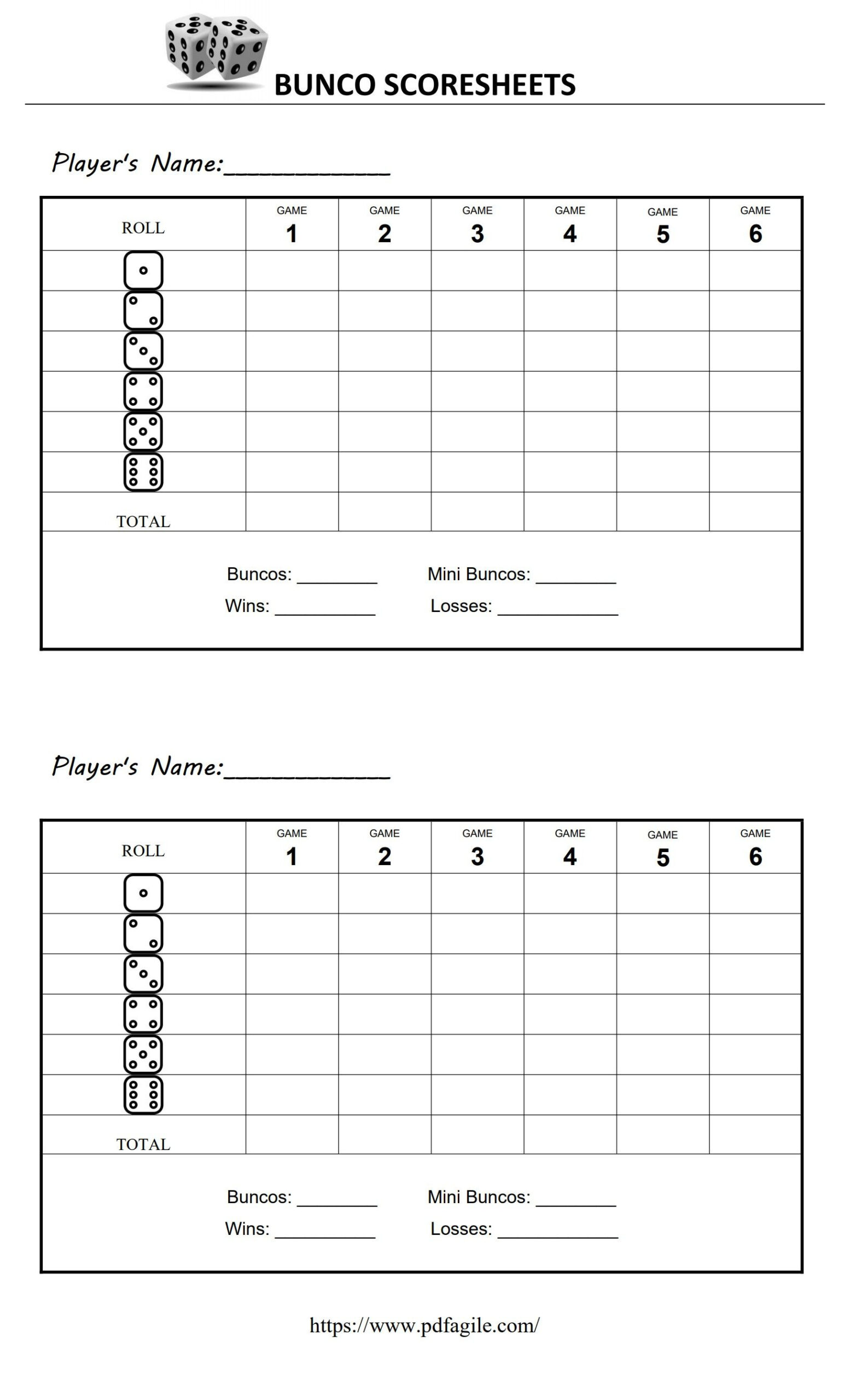 Bunco Scoresheet Template | Pdf Agile within FREE Printable Bunco Score Sheets Printable