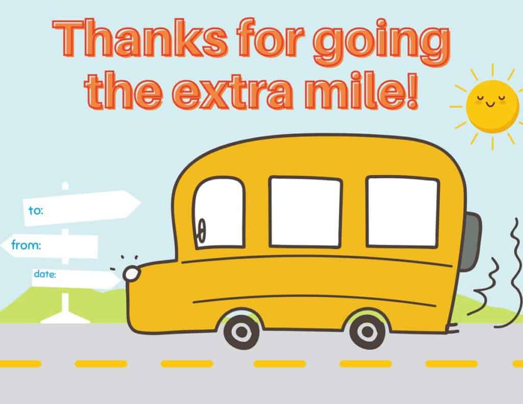 Bus Driver Thank You Printable - South Georgia Style intended for Free Printable Bus Driver Appreciation