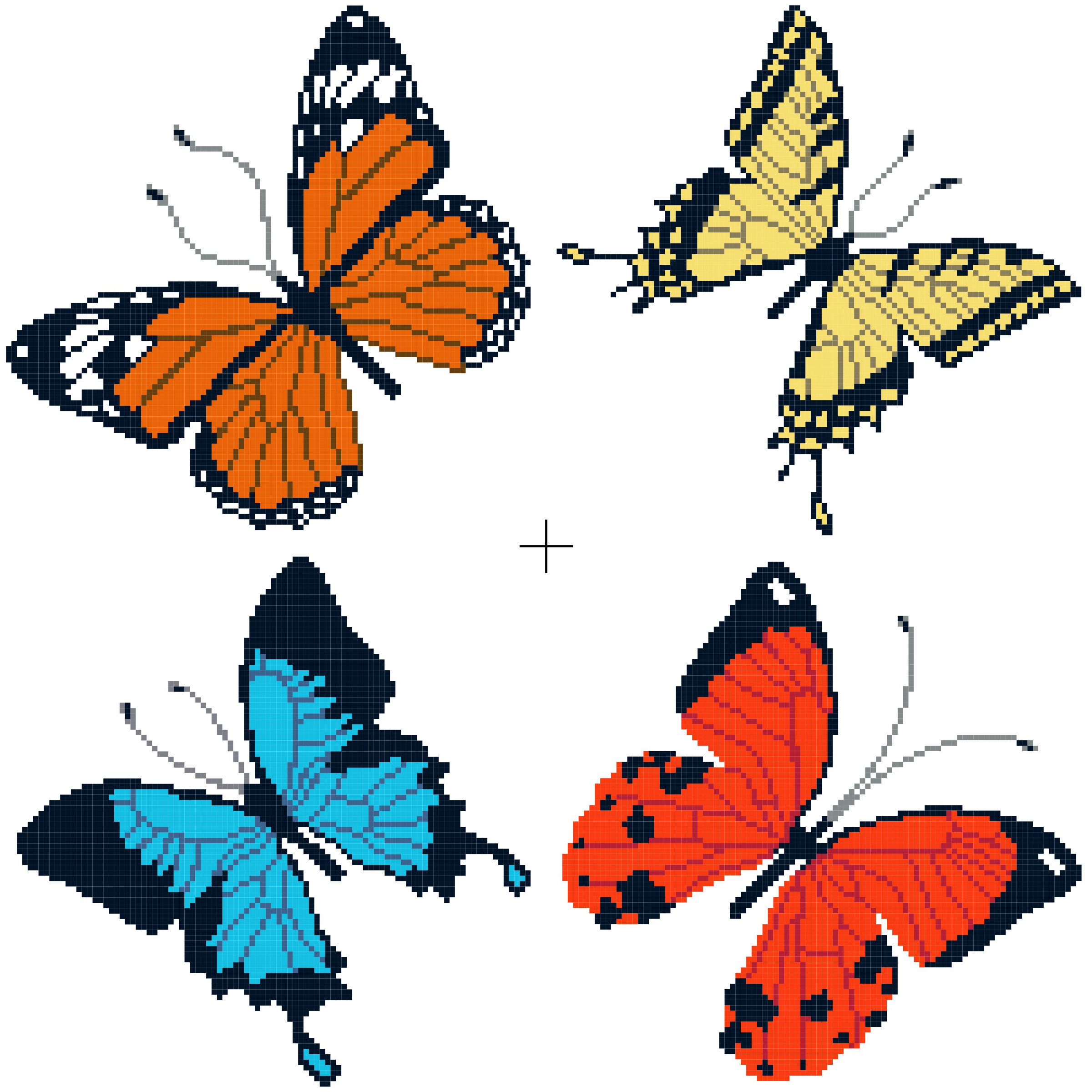 Butterflies. Free Cross Stitch Pattern – Better Cross Stitch with regard to FREE Printable Butterfly Cross Stitch Patterns