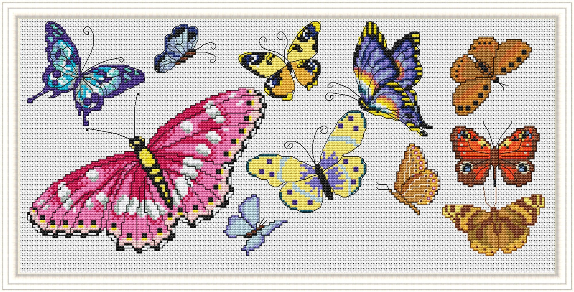 Butterfly Cross Stitch Pattern: Colorful Insects (Pdf Pattern) - Etsy for FREE Printable Butterfly Cross Stitch Patterns