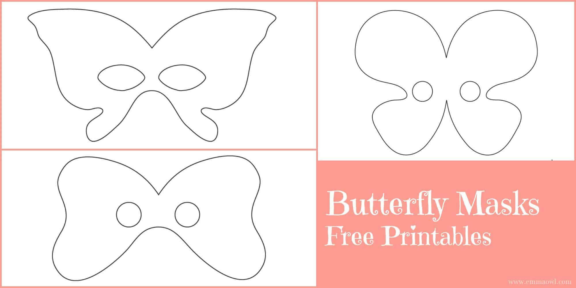 Butterfly Masks - Free Printables - Emma Owl with Free Printable Butterfly Mask Template
